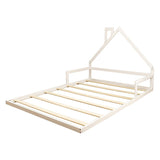NNEDSZ Pine Wood Floor Bed House Frame for Kids and Toddlers