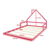 NNEDSZ Pine Wood Floor Bed House Frame for Kids and Toddlers