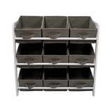 NNEDSZ Kids Toy Box Storage Unit Drawers Childrens Bedroom Shelf Baby Nursery Furniture Grey
