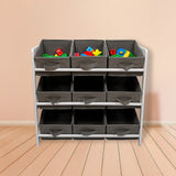 NNEDSZ Kids Toy Box Storage Unit Drawers Childrens Bedroom Shelf Baby Nursery Furniture Grey
