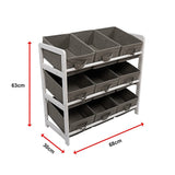 NNEDSZ Kids Toy Box Storage Unit Drawers Childrens Bedroom Shelf Baby Nursery Furniture Grey