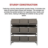 NNEDSZ Kids Toy Box Storage Unit Drawers Childrens Bedroom Shelf Baby Nursery Furniture Grey