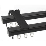 NNEDSZ 1.5m Double Curtain Tracks Aluminium Rail & Brackets For Both Curtain and Sheer with ceiling and wall accessories