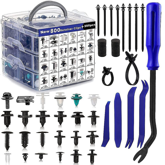 NNEDSZ 1000PCS Car Retainer Clips Auto Fasteners Push Trim Clips Pin Rivet Bumper Kit
