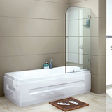 NNEDSZ 70cm Frameless Glass Bath Screen with Brackets - Gunmetal