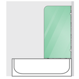 NNEDSZ 70cm Frameless Glass Bath Screen with Brackets - White