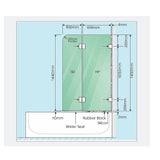 NNEDSZ 120cm Frameless Glass Bath Screen with Brass Brackets - Black