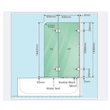 NNEDSZ 100cm Frameless Glass Bath Screen with Channel and Stainless Steel Hinges- Gunmetal