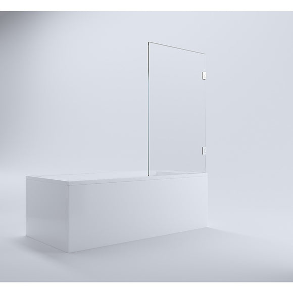 NNEDSZ 90cm Frameless Swing Bath Screen with Chrome Hardware