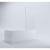 NNEDSZ 90cm Frameless Swing Bath Screen with Chrome Hardware