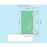 NNEDSZ 90cm Frameless Swing Bath Screen with Chrome Hardware