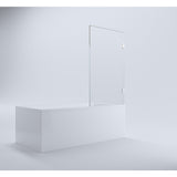 90cm Frameless Swing Bath Panel with Brushed Gold Hardware