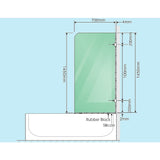 NNEDSZ 70cm Frameless Glass Bath Screen with Wall Channel - Nickel