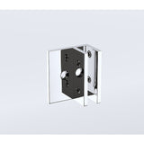 NNEDSZ 90cm Wall to Wall Frameless Shower Screen with Chrome Brackets and SS Hinges, Square Knob Handle