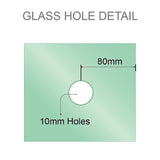 NNEDSZ 90cm Wall to Wall Frameless Shower Screen with Black Brackets and SS Hinges, Square Knob Handle