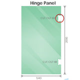 NNEDSZ 90cm Wall to Wall Frameless Shower Screen with Gold Brackets and SS Hinges, Square Knob Handle