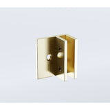 NNEDSZ 90cm Wall to Wall Frameless Shower Screen with Gold Brackets and SS Hinges, Square Knob Handle