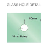 90cm Wall-to-Wall Frameless Shower Screen – Gunmetal Wall & Floor F Bracket with SS Hinges & Square Knob Handle
