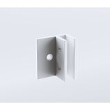 NNEDSZ 120cm Wall to Wall Frameless Shower Screen with White Brackets and SS Hinges, Square Knob Handle