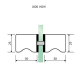 NNEDSZ 90cm Wall to Wall Frameless Shower Screen with Chrome Brackets and Brass Hinges, Square Knob Handle