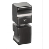 90cm Frameless Wall-to-Wall Shower Screen with Gunmetal Wall & Floor F Bracket, Brass Hinges & Square Knob Handle