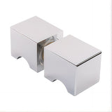 NNEDSZ 100cm Wall to Wall Frameless Shower Screen with Chrome Brackets and Brass Hinges, Square Knob Handle