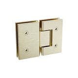 100cm Frameless Wall-to-Wall Shower Screen with Gold Wall & Floor U Brackets, Brass Hinges & Square Knob Handle