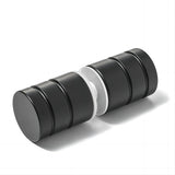 NNEDSZ 100cm Wall to Wall Frameless Shower Screen with Black Brackets and Brass Hinges, Round Knob Handle