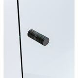 NNEDSZ 100cm Wall to Wall Frameless Shower Screen with Black Brackets and Brass Hinges, Round Knob Handle