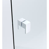 NNEDSZ 100cm Wall to Wall Frameless Shower Screen with Chrome Brackets and Brass Hinges, Square Double Pull Handle