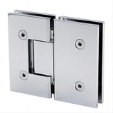 NNEDSZ 100cm Wall to Wall Frameless Shower Screen with Chrome Brackets and Brass Hinges, Square Double Pull Handle