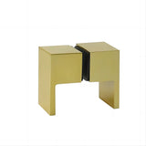 100cm Frameless Wall-to-Wall Shower Screen with Gold Wall & Floor U Brackets, Brass Hinges & Square Double Pull Handle