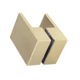 100cm Frameless Wall-to-Wall Shower Screen with Gold Wall & Floor U Brackets, Brass Hinges & Square Double Pull Handle