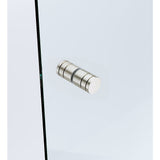90cm Wall to Wall Frameless Shower Screen with Nickel Channel and SS Hinges , Round Knob Handle