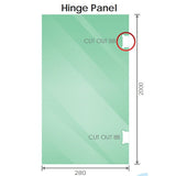 NNEDSZ 90cm Wall to Wall Frameless Shower Screen with Black Channel and SS Hinges , Square Double Pull Handle