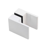 NNEDSZ 100cm Wall to Wall Frameless Shower Screen with White Channel and SS Hinges , Square Double Pull Handle