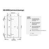 100cm Wall to Wall Frameless Shower Screen with Nickel Channel and SS Hinges , Square Double Pull Handle