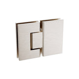 100cm Wall to Wall Frameless Shower Screen with Nickel Channel and SS Hinges , Square Double Pull Handle