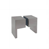 110cm Wall to Wall Frameless Shower Screen with Nickel Channel and SS Hinges , Square Double Pull Handle