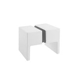 NNEDSZ 120cm Wall to Wall Frameless Shower Screen with White Channel and SS Hinges , Square Double Pull Handle