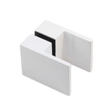 NNEDSZ 120cm Wall to Wall Frameless Shower Screen with White Channel and SS Hinges , Square Double Pull Handle
