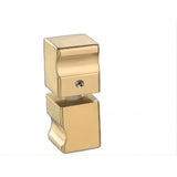 100cm Wall-to-Wall Frameless Shower Screen – Gold Wall Channel with Brass Hinges & Square Knob Handle