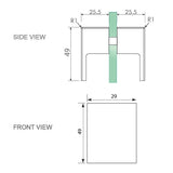 NNEDSZ 90cm Wall to Wall Frameless Shower Screen with Black Channel and Brass Hinges , Square Double Pull Handle