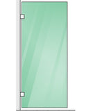 110x70cm Corner Frameless Shower Screen with Gunmetal Brackets and SS Hinges, Round Knob Handle