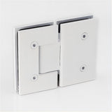 NNEDSZ 120x90cm Corner Frameless Shower Screen with White Brackets and SS Hinges, Round Knob Handle