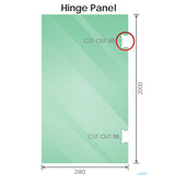 NNEDSZ 90x90cm Corner Frameless Shower Screen with Black Brackets and SS Hinges, Square Double Pull Handle