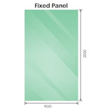 NNEDSZ 90x90cm Corner Frameless Shower Screen with Black Brackets and SS Hinges, Square Double Pull Handle
