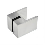 NNEDSZ 100x70cm Corner Frameless Shower Screen with Chrome Brackets and SS Hinges, Square Double Pull Handle