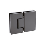 110x90cm Corner Frameless Shower Screen with Gunmetal Brackets and SS Hinges, Square Double Pull Handle