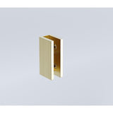 100x100cm Corner Frameless Shower Screen with Gold Brackets and Brass Hinges, Square Knob Handle